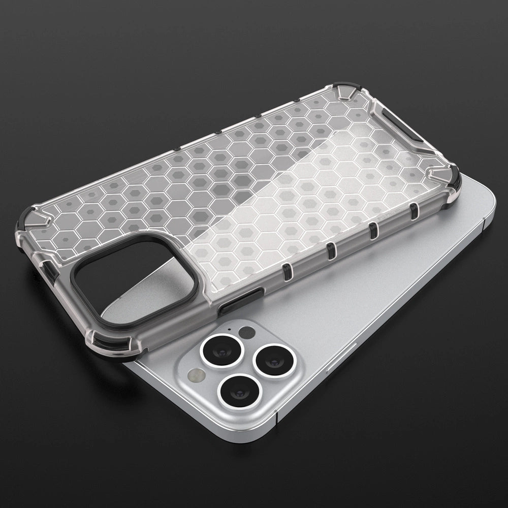 Honeycomb Case armor cover with TPU Bumper for iPhone 13 Pro Max black_8