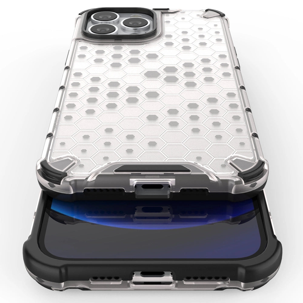 Honeycomb Case armor cover with TPU Bumper for iPhone 13 Pro Max black_9