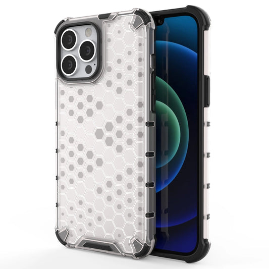 Honeycomb Case armor cover with TPU Bumper for iPhone 13 Pro Max transparent_0