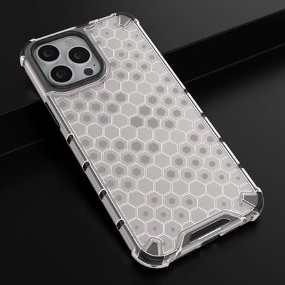 Honeycomb Case armor cover with TPU Bumper for iPhone 13 Pro Max transparent_13