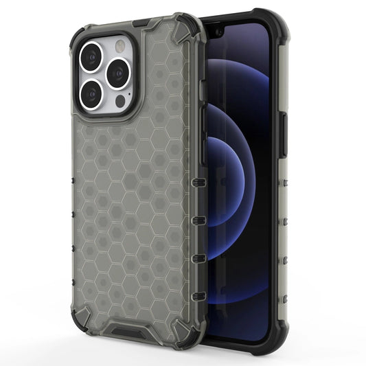 Honeycomb Case armor cover with TPU Bumper for iPhone 13 Pro black_0