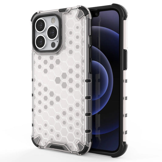 Honeycomb Case armor cover with TPU Bumper for iPhone 13 Pro transparent_0