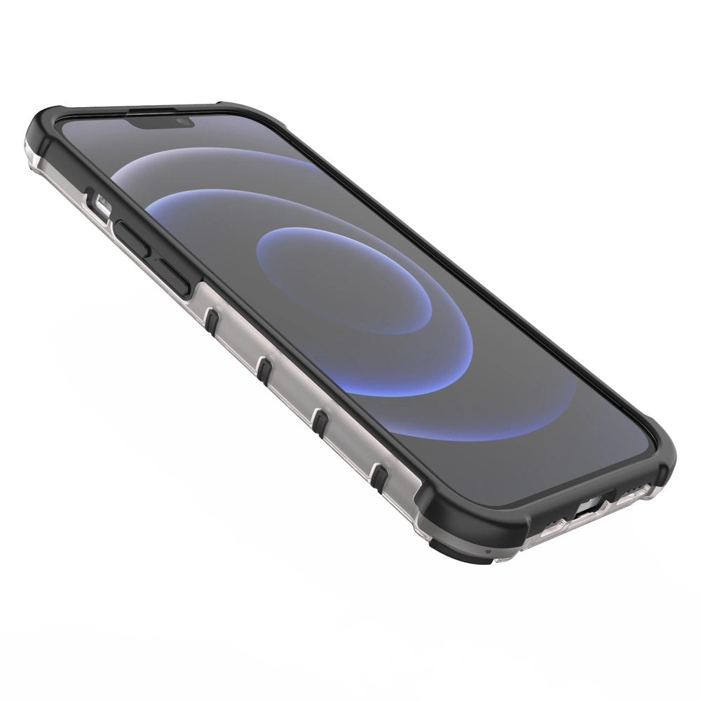 Honeycomb Case armor cover with TPU Bumper for iPhone 13 Pro transparent_9