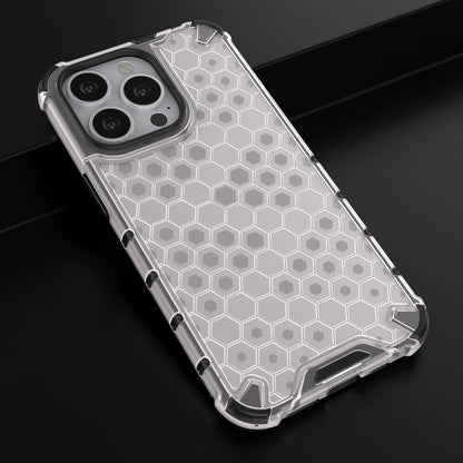 Honeycomb Case armor cover with TPU Bumper for iPhone 13 Pro transparent_13