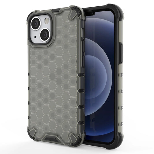 Honeycomb Case armor cover with TPU Bumper for iPhone 13 mini black_0