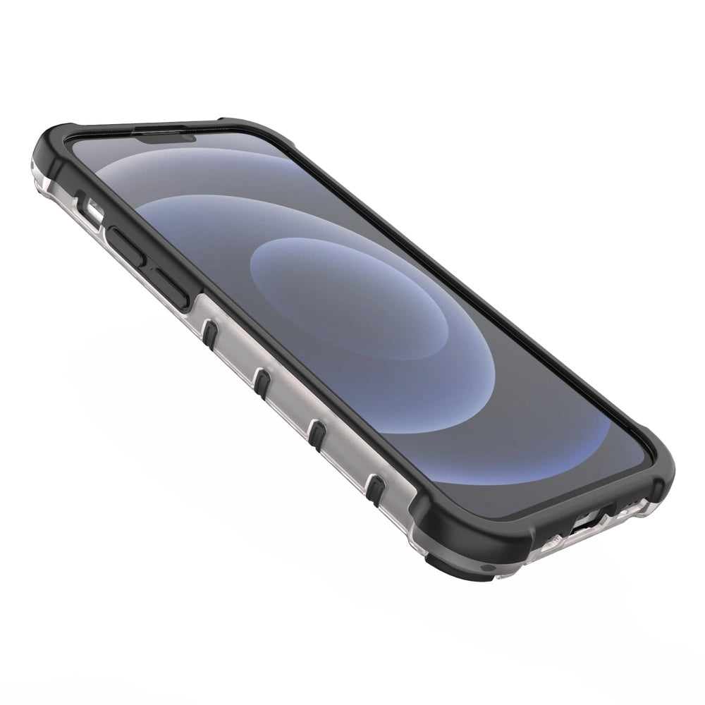 Honeycomb Case armor cover with TPU Bumper for iPhone 13 mini black_10