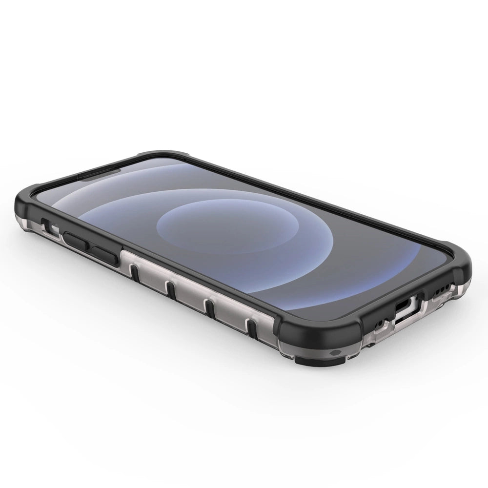 Honeycomb Case armor cover with TPU Bumper for iPhone 13 mini black_11
