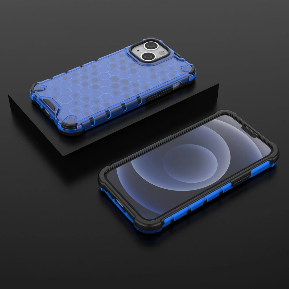 Honeycomb Case armor cover with TPU Bumper for iPhone 13 mini black_12