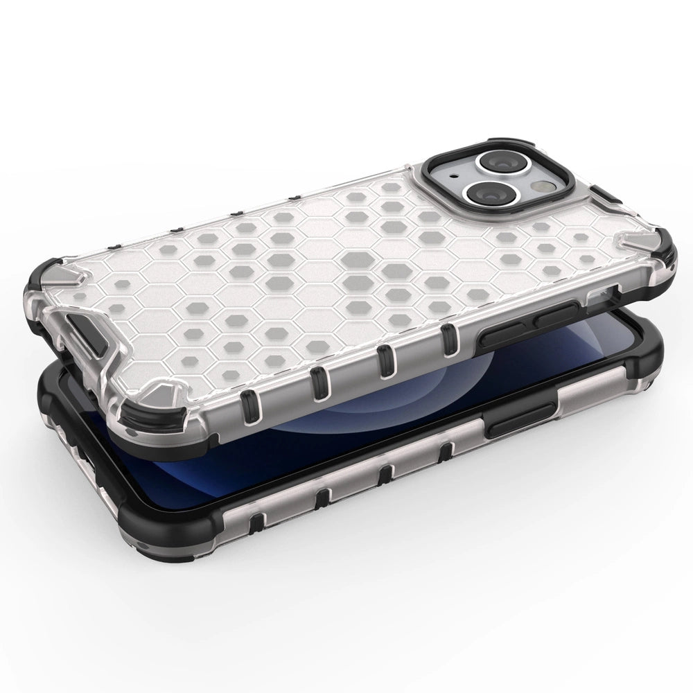 Honeycomb Case armor cover with TPU Bumper for iPhone 13 mini black_3