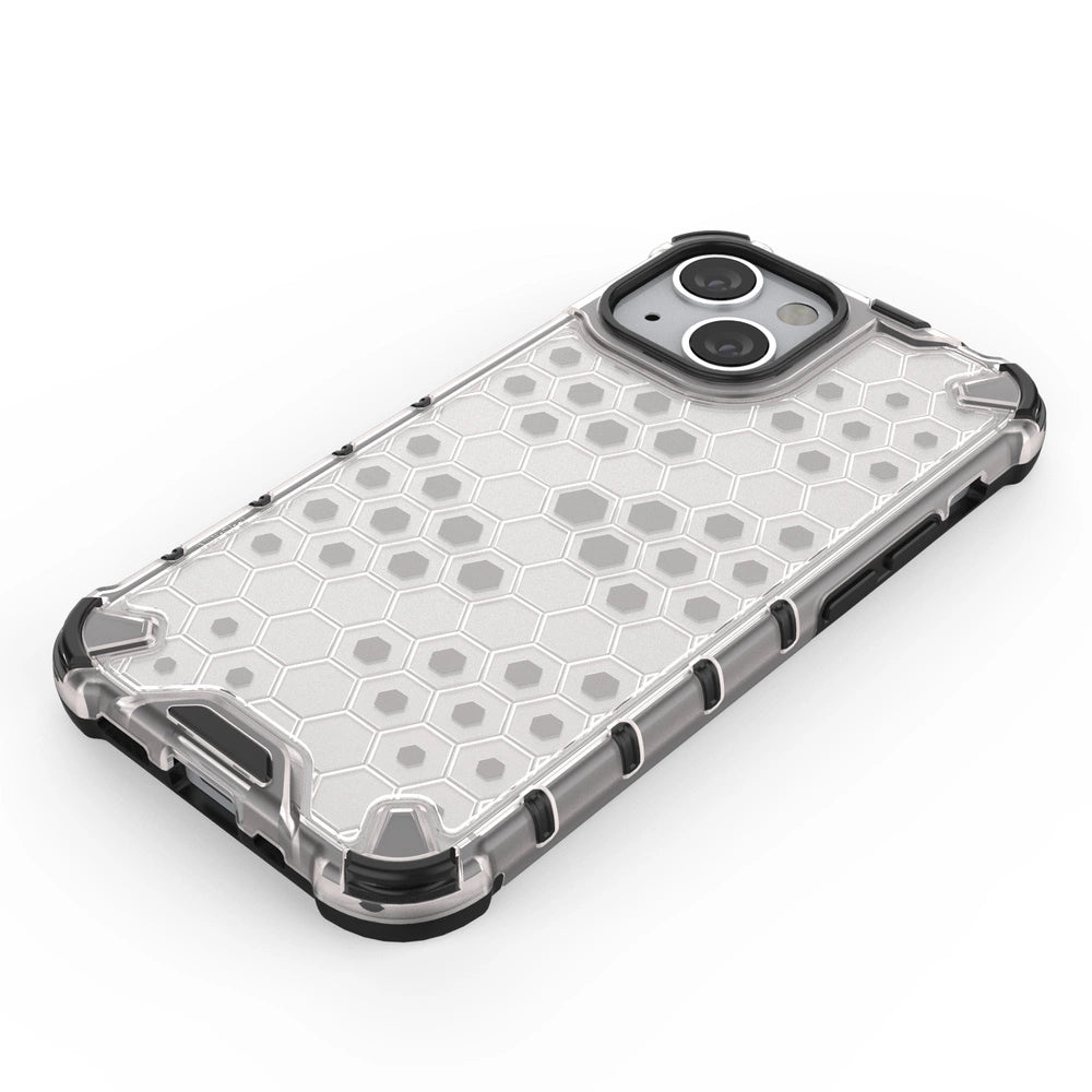 Honeycomb Case armor cover with TPU Bumper for iPhone 13 mini black_4