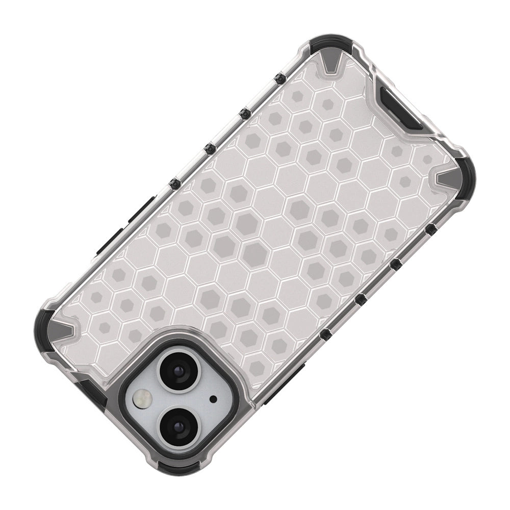 Honeycomb Case armor cover with TPU Bumper for iPhone 13 mini black_6