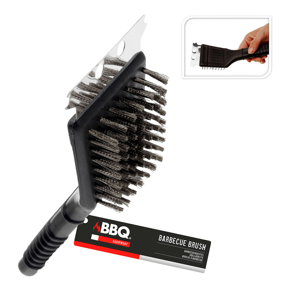 Escova para churrasco com raspador, 21 cm_0