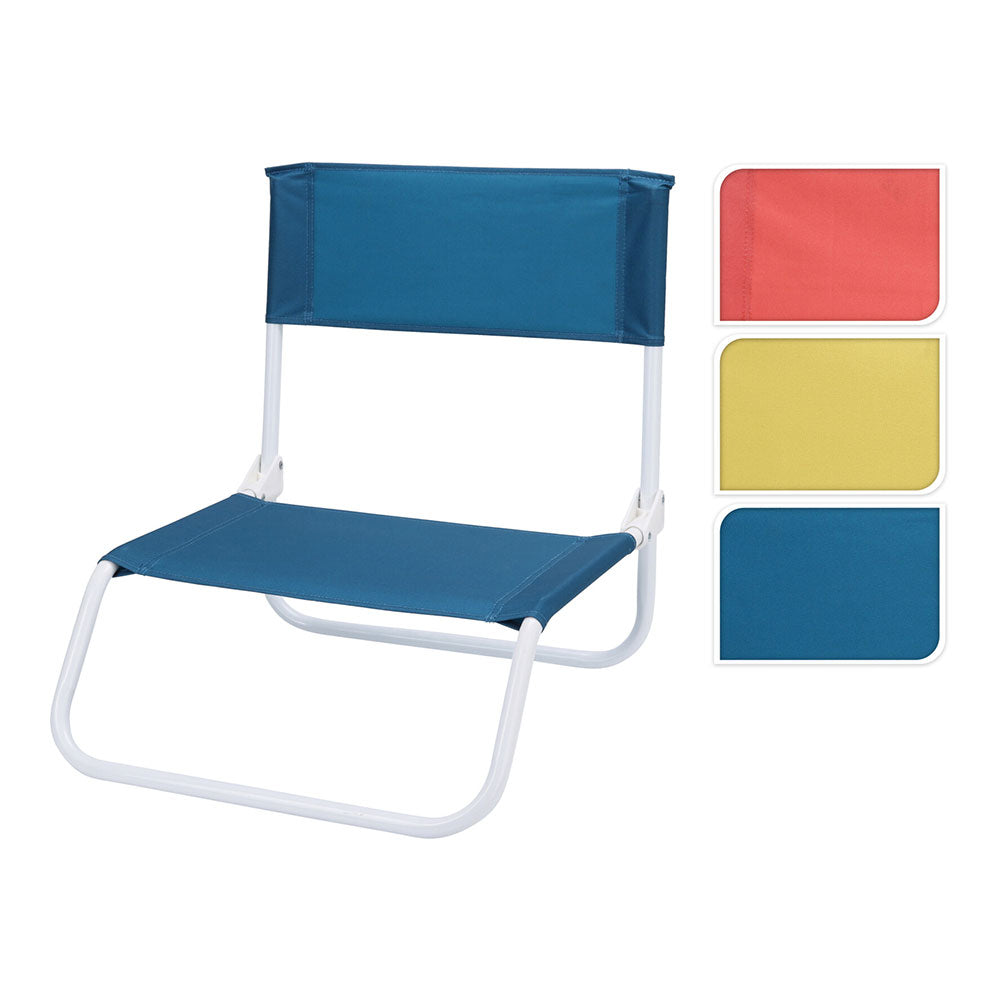 Cadeira de praia metÃ¡lica dobrÃ¡vel 45x50x45cm cores variadas_0