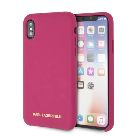 Karl Lagerfeld Silicone iPhone X/Xs Hardcase - Fuchsia_0