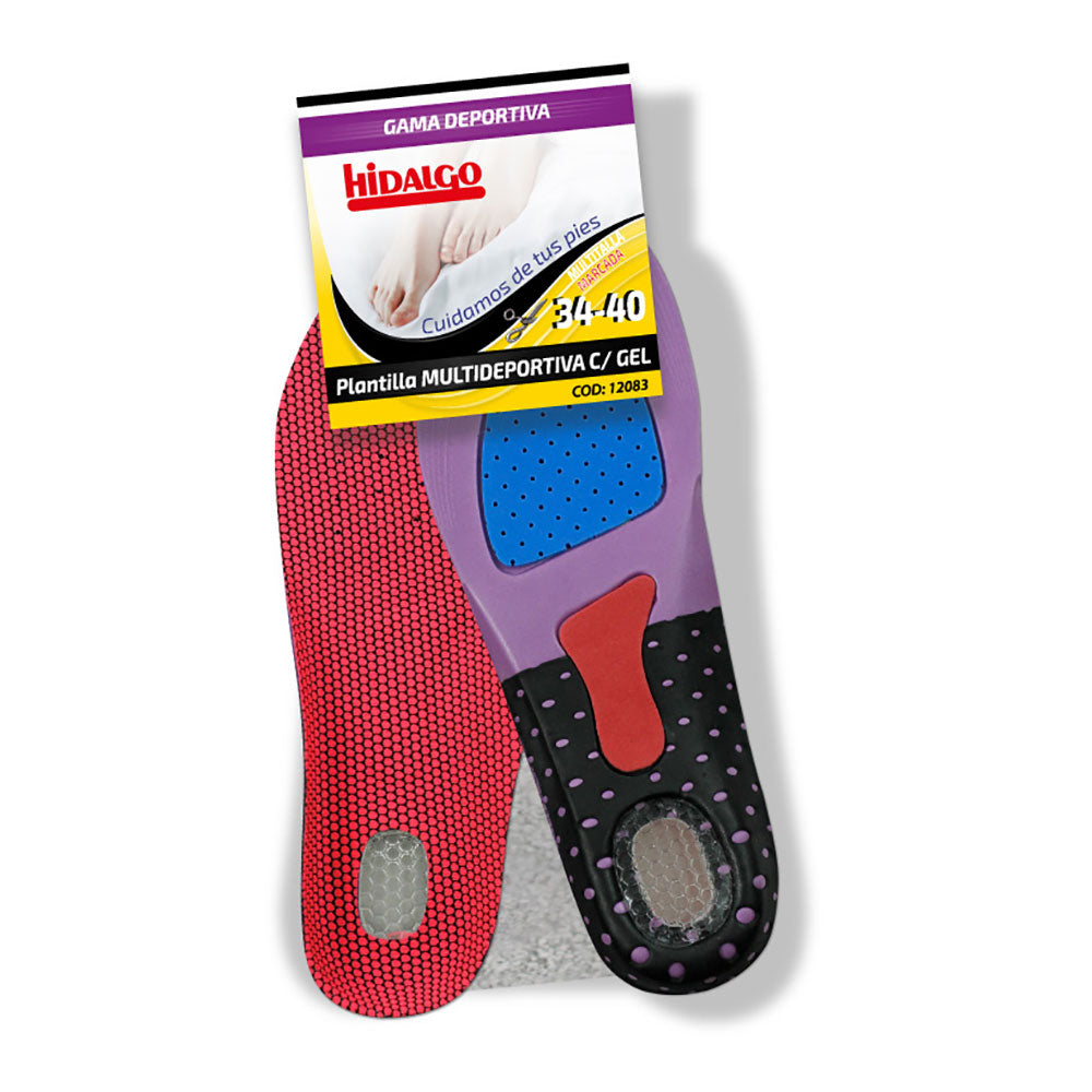 Palmilha para calÃ§ado multidesportiva gel t: 34-40 hidalgo_0