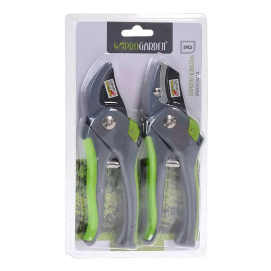 Pack 2 tesoura de poda progarden com cabo de plÃ¡stico verde_0
