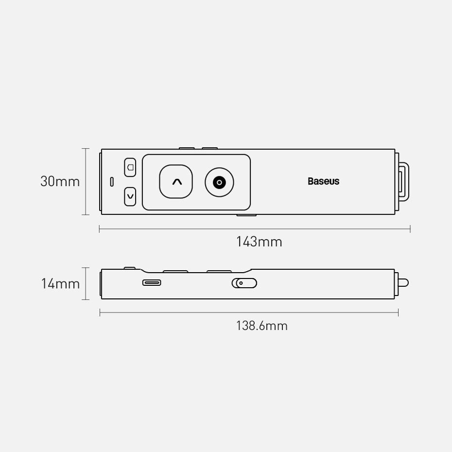 Baseus Orange Dot wireless laser pointer for presentations - gray (with battery)_27