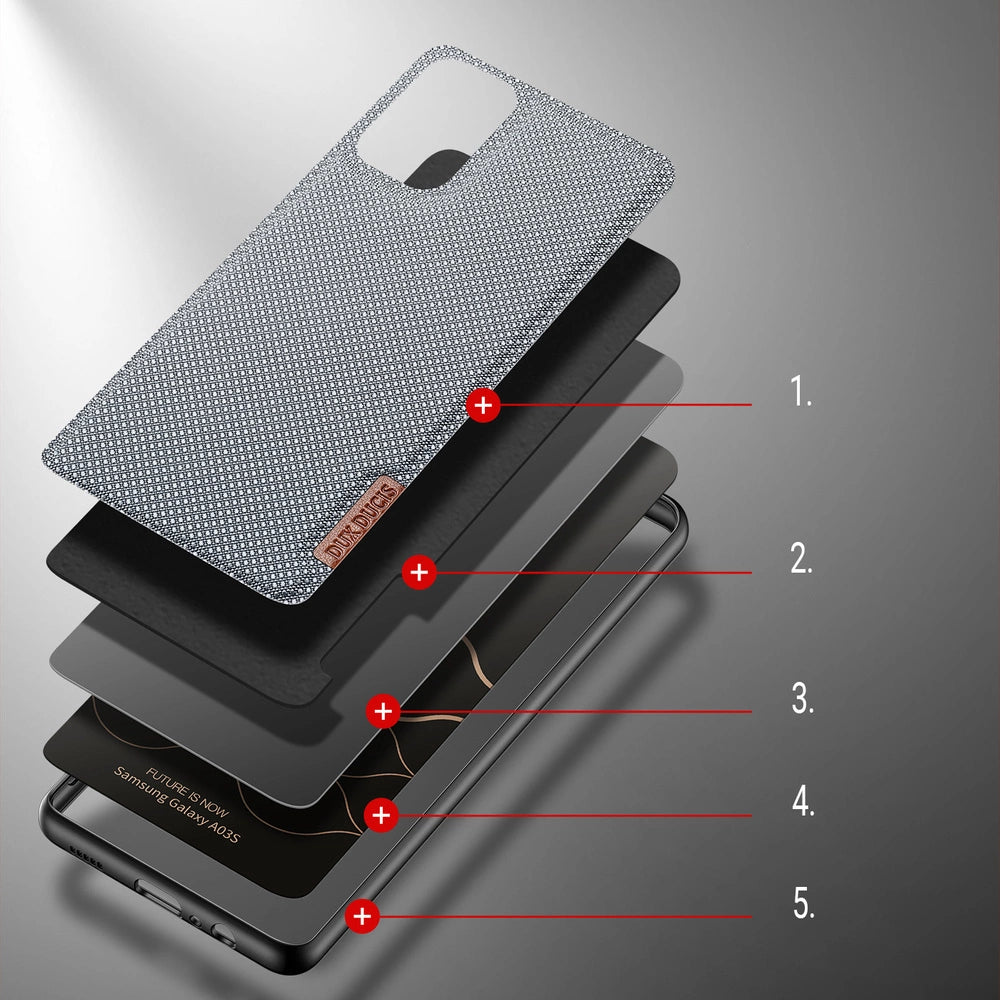 Dux Ducis Fino case covered with nylon material for Samsung Galaxy A03s gray_2