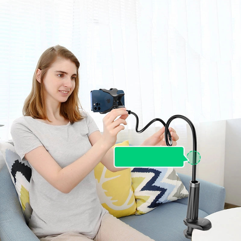 Ugreen universal holder stand phone holder tablet (up to 12cm wide) tripod lazy holder with flexible arm white (30488 LP113)_2