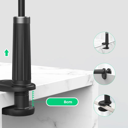 Ugreen universal holder stand phone holder tablet (up to 12cm wide) tripod lazy holder with flexible arm white (30488 LP113)_5