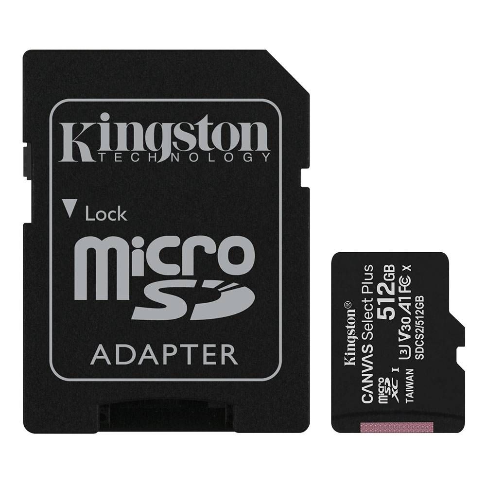 Cartão de Memória microSDXC Kingston Canvas Select Plus 512GB (100MB/s) UHS-I, U3, V30 + Adaptador SD_8