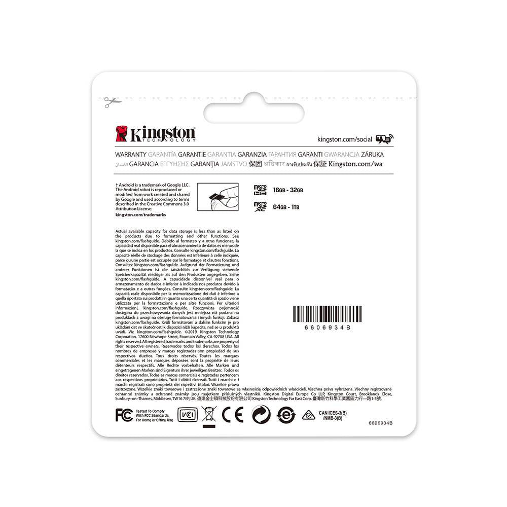 Cartão de Memória microSDXC Kingston Canvas Select Plus 512GB (100MB/s) UHS-I, U3, V30 + Adaptador SD_3