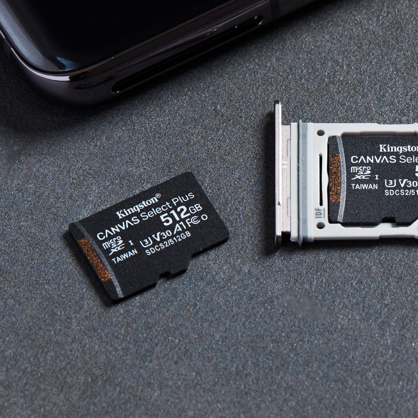 Cartão de Memória microSDXC Kingston Canvas Select Plus 512GB (100MB/s) UHS-I, U3, V30 + Adaptador SD_0