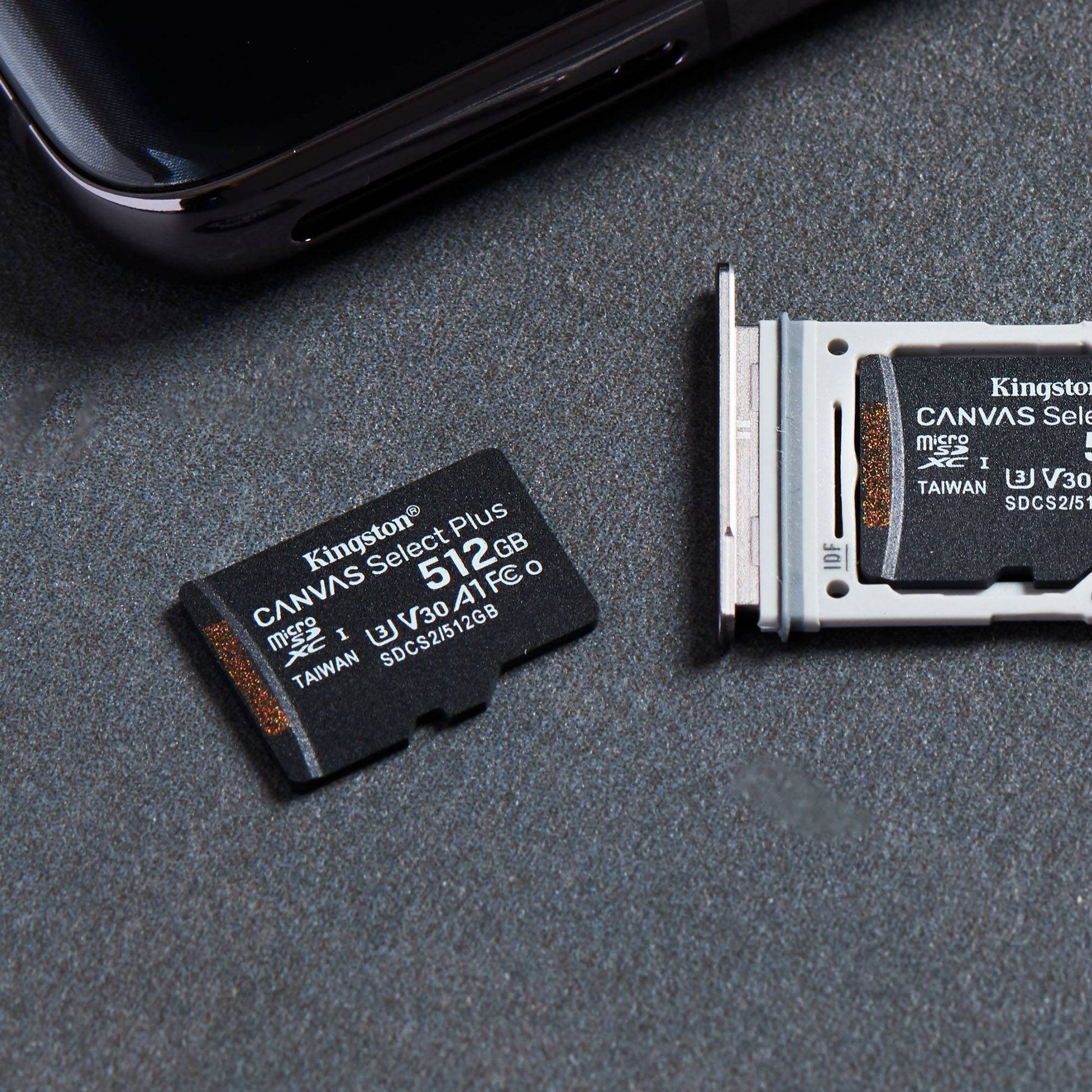 Cartão de Memória microSDXC Kingston Canvas Select Plus 512GB (100MB/s) UHS-I, U3, V30 + Adaptador SD_0