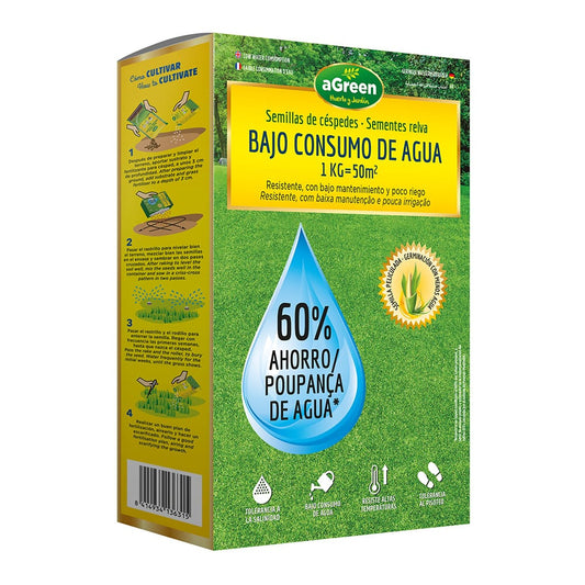 Sementes de relva com baixo consumo de Ã¡gua 1 kg = 50 m2 60% de economia de Ã¡gua_0