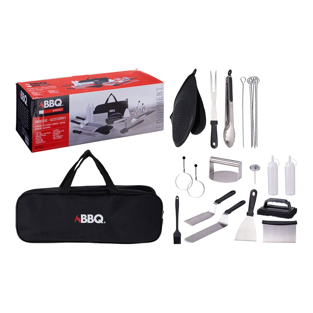 Conjunto de acessÃ³rios para churrasco, 24 peÃ§as_0