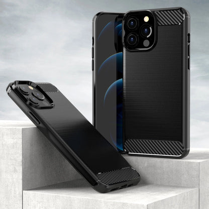 Carbon Case Flexible Cover TPU Case for iPhone 13 Pro black_2
