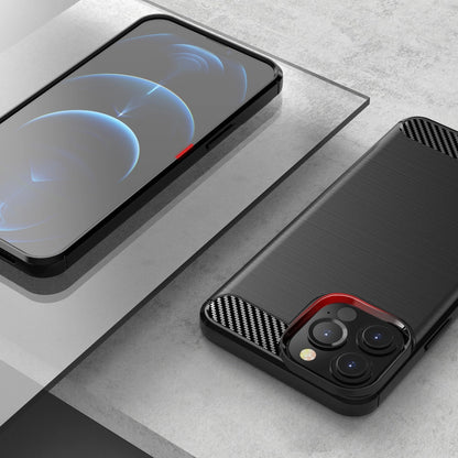 Carbon Case Flexible Cover TPU Case for iPhone 13 Pro black_5