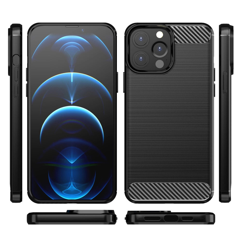 Carbon Case Flexible Cover TPU Case for iPhone 13 Pro black_6