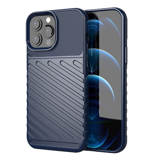 Thunder Case Flexible Tough Rugged Cover TPU Case for iPhone 13 Pro Max blue_0