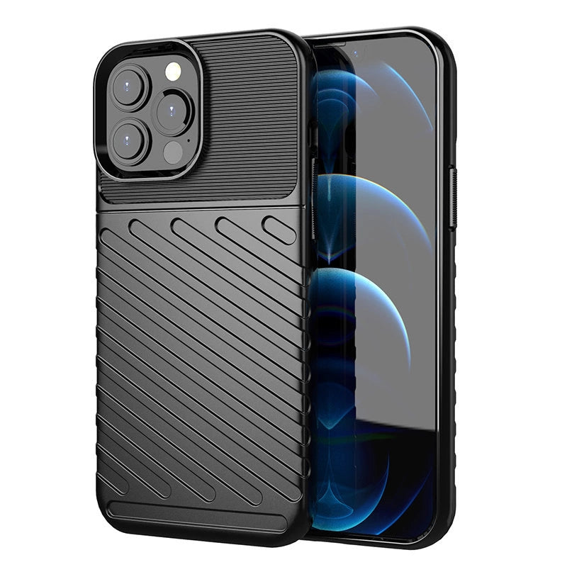 Thunder Case Flexible Tough Rugged Cover TPU Case for iPhone 13 Pro Max black_0