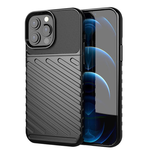 Thunder Case Flexible Tough Rugged Cover TPU Case for iPhone 13 Pro Max black_0