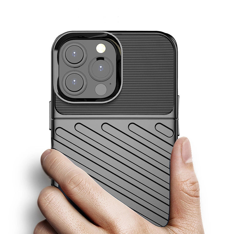 Thunder Case Flexible Tough Rugged Cover TPU Case for iPhone 13 Pro Max black_3