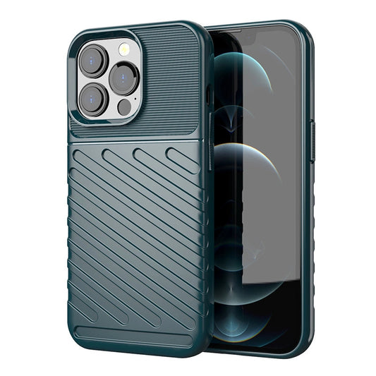 Thunder Case Flexible Tough Rugged Cover TPU Case for iPhone 13 Pro green_0