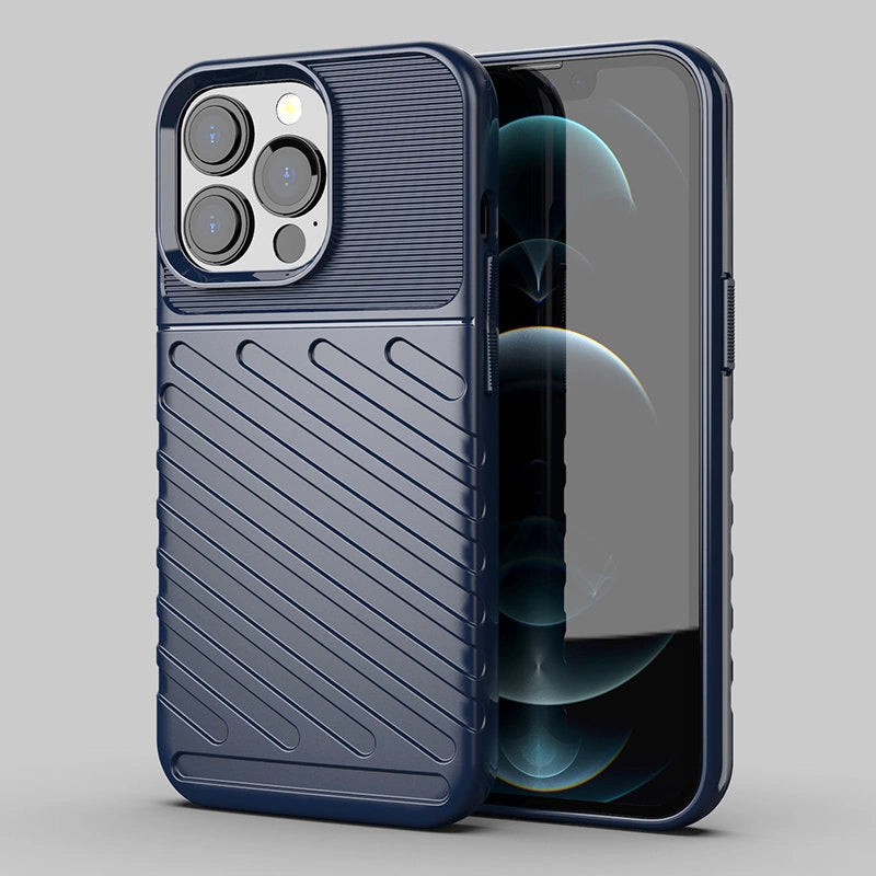 Thunder Case Flexible Tough Rugged Cover TPU Case for iPhone 13 Pro blue_2