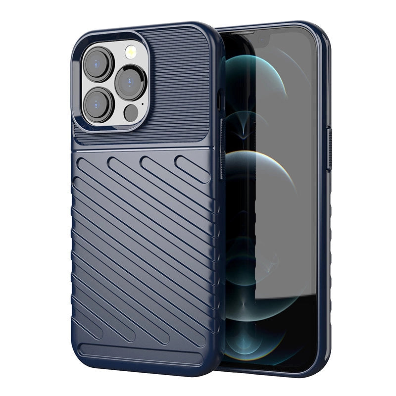 Thunder Case Flexible Tough Rugged Cover TPU Case for iPhone 13 Pro blue_0