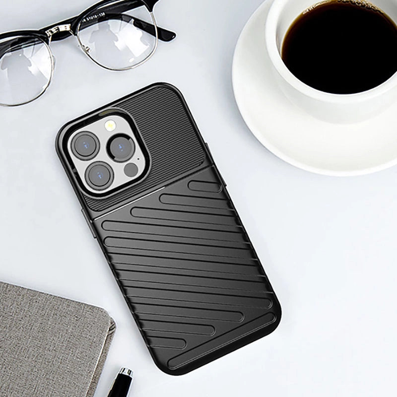 Thunder Case Flexible Tough Rugged Cover TPU Case for iPhone 13 Pro black_11