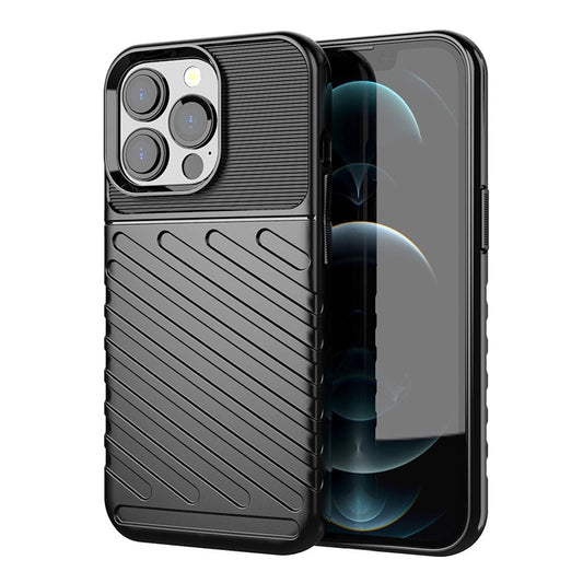 Thunder Case Flexible Tough Rugged Cover TPU Case for iPhone 13 Pro black_0