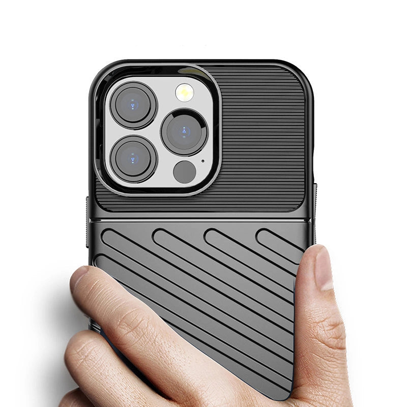 Thunder Case Flexible Tough Rugged Cover TPU Case for iPhone 13 Pro black_1