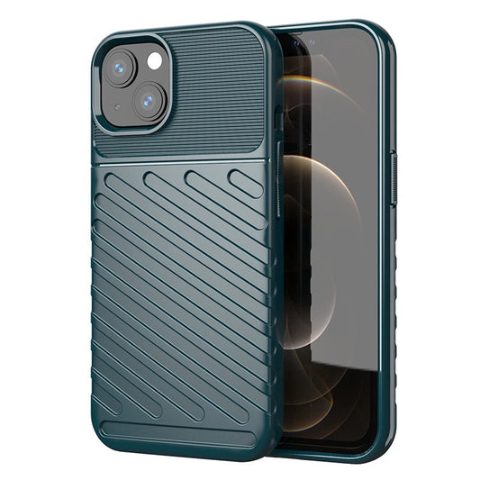Thunder Case Flexible Tough Rugged Cover TPU Case for iPhone 13 mini green_0