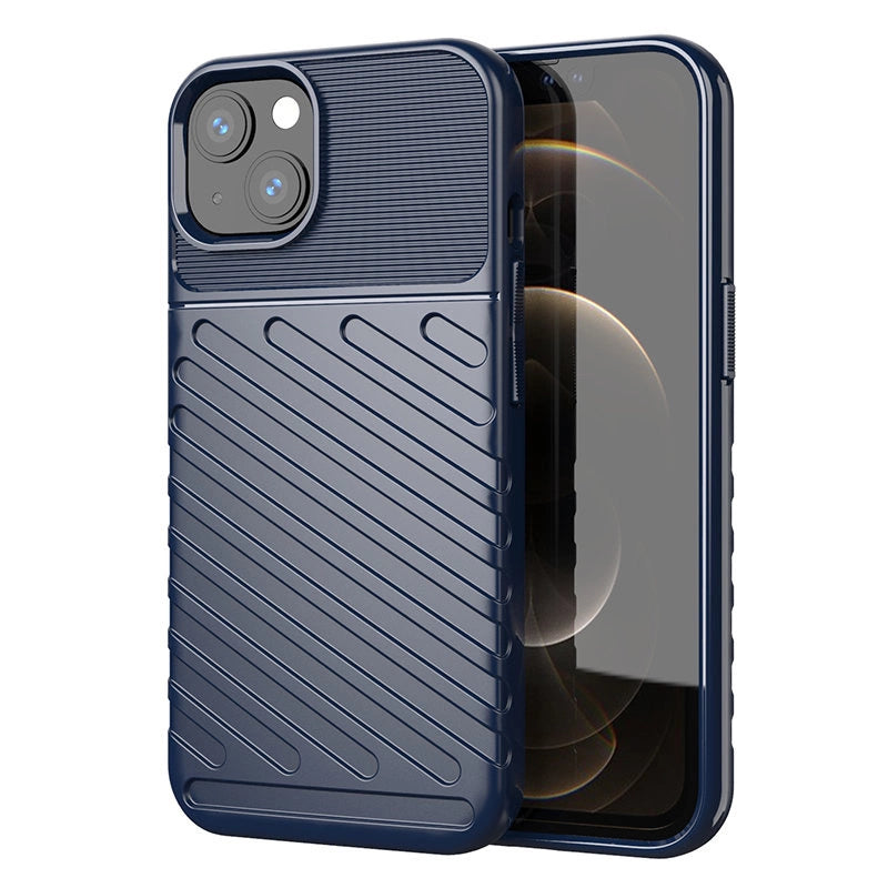 Thunder Case Flexible Tough Rugged Cover TPU Case for iPhone 13 mini blue_0