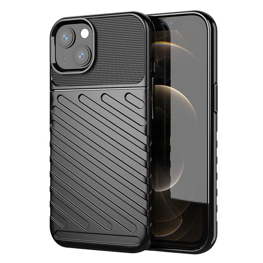 Thunder Case Flexible Tough Rugged Cover TPU Case for iPhone 13 mini black_0