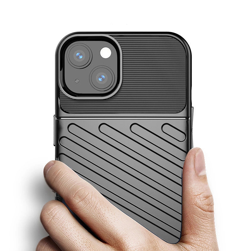 Thunder Case Flexible Tough Rugged Cover TPU Case for iPhone 13 mini black_2