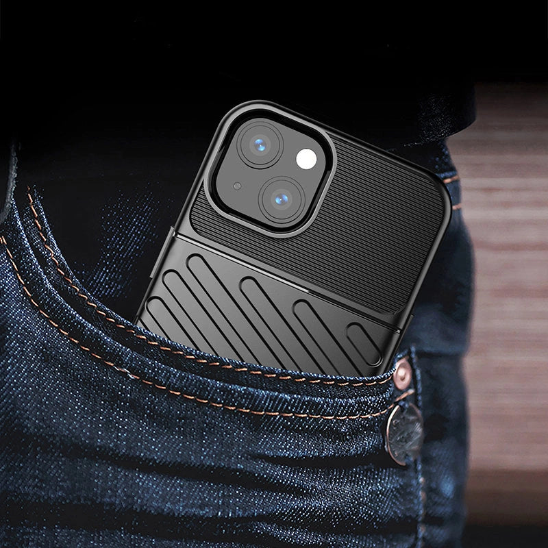 Thunder Case Flexible Tough Rugged Cover TPU Case for iPhone 13 mini black_7