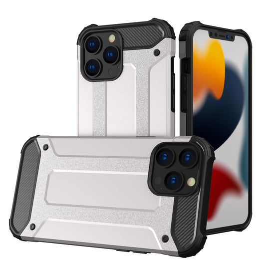 Hybrid Armor Case Tough Rugged Cover for iPhone 13 Pro silver_0