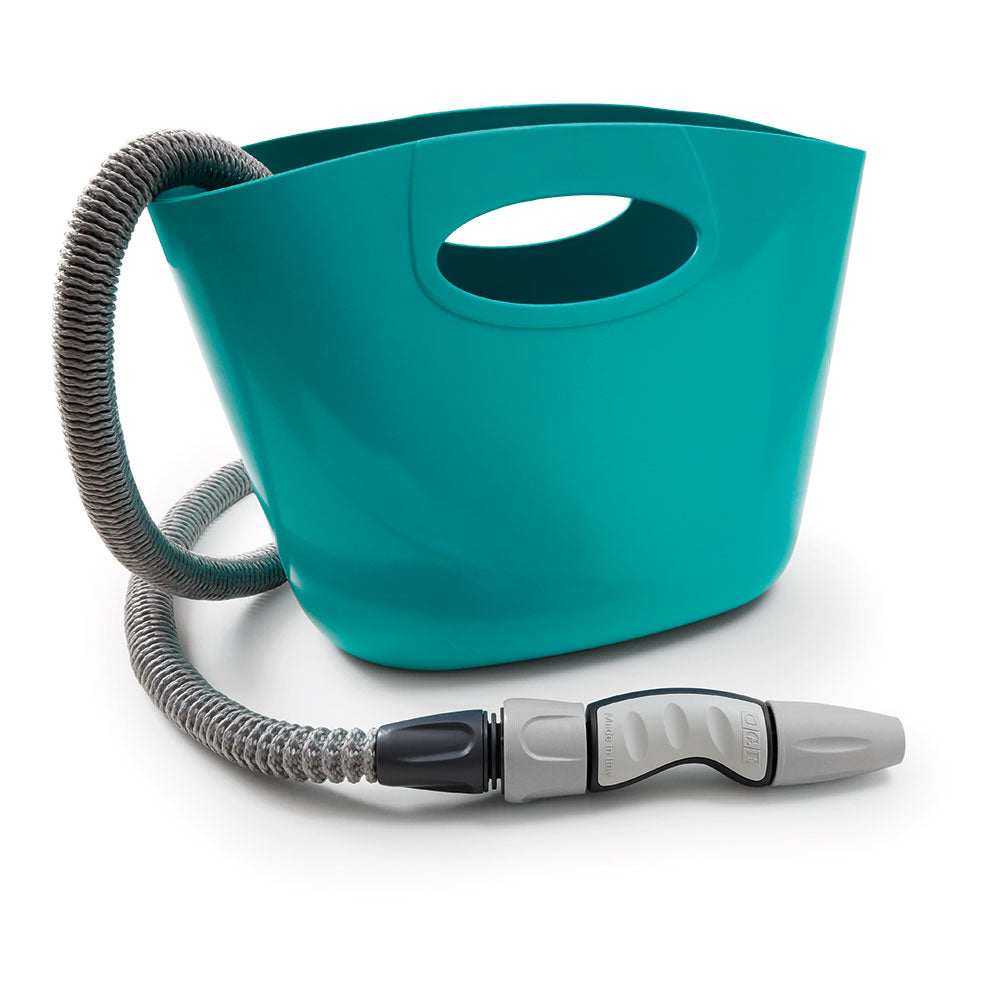 Kit mangueira extensÃ­vel aquapop 15m com cesto plÃ¡stico cor azul gf80267600 gf_0